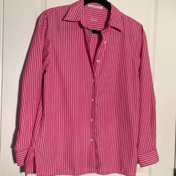 FOXCROFT Nordstrom Top Red & White Striped - Picture 3 of 7